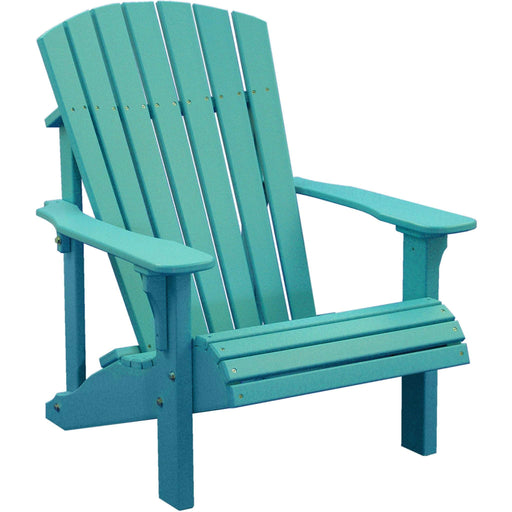 LuxCraft LuxCraft Aruba Blue Deluxe Recycled Plastic Adirondack Chair Aruba Blue Adirondack Deck Chair PDACAB