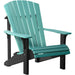 LuxCraft LuxCraft Aruba Blue Deluxe Recycled Plastic Adirondack Chair With Cup Holder Aruba Blue On Black Adirondack Deck Chair PDACABB