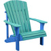 LuxCraft LuxCraft Aruba Blue Deluxe Recycled Plastic Adirondack Chair With Cup Holder Aruba Blue on Blue Adirondack Deck Chair PDACABBL-CH
