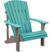 LuxCraft LuxCraft Aruba Blue Deluxe Recycled Plastic Adirondack Chair With Cup Holder Aruba Blue on Weatherwood Adirondack Deck Chair PDACABWE-CH