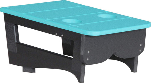 LuxCraft LuxCraft Aruba Blue Recycled Plastic Center Table Cupholder With Cup Holder Aruba Blue on Black Accessories PCTAABB