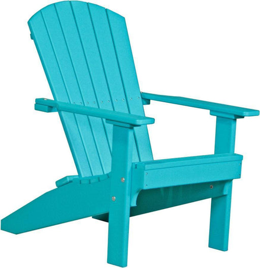 LuxCraft LuxCraft Aruba Blue Recycled Plastic Lakeside Adirondack Chair Aruba Blue Adirondack Deck Chair LACAB