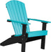 LuxCraft LuxCraft Aruba Blue Recycled Plastic Lakeside Adirondack Chair Aruba Blue on Black Adirondack Deck Chair LACABB