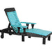 LuxCraft LuxCraft Aruba Blue Recycled Plastic Lounge Chair With Cup Holder Aruba Blue On Black Adirondack Deck Chair PLCABB