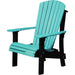 LuxCraft LuxCraft Aruba Blue Royal Recycled Plastic Adirondack Chair Aruba Blue On Black Adirondack Deck Chair RACABB