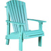LuxCraft LuxCraft Aruba Blue Royal Recycled Plastic Adirondack Chair With Cup Holder Aruba Blue Adirondack Deck Chair RACAB