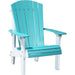 LuxCraft LuxCraft Aruba Blue Royal Recycled Plastic Adirondack Chair With Cup Holder Aruba Blue On White Adirondack Deck Chair RACABW