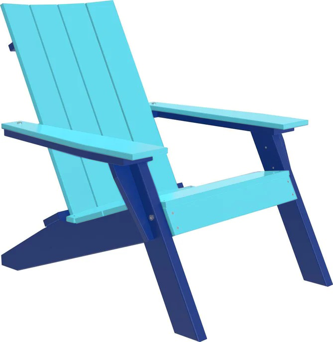 LuxCraft Luxcraft Aruba Blue urban adirondack chair Aruba Blue on Blue Adirondack Chair