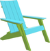 LuxCraft Luxcraft Aruba Blue urban adirondack chair with Cup Holder Aruba Blue on Lime Green Adirondack Chair UACABLG-CH
