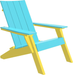 LuxCraft Luxcraft Aruba Blue urban adirondack chair with Cup Holder Aruba Blue on Yellow Adirondack Chair UACABY-CH