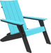 LuxCraft Luxcraft Aruba Urban Adirondack Chair With Cup Holder Aruba Blue on Black Adirondack Deck Chair UACABB