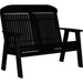 LuxCraft LuxCraft Black 4' Classic Highback Recycled Plastic Bench With Cup Holder Black Bench 4CPBBK