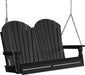 LuxCraft LuxCraft Black Adirondack 4ft. Recycled Plastic Porch Swing With Cup Holder Black / Adirondack Porch Swing Porch Swing 4APSBK