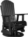 LuxCraft Luxcraft Black Adirondack Recycled Plastic Swivel Glider Chair With Cup Holder Black Glider Chair 2ARSB