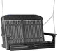 LuxCraft LuxCraft Black Classic Highback 4ft. Recycled Plastic Porch Swing With Cup Holder Black Porch Swing 4CPSBK