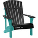 LuxCraft LuxCraft Black Deluxe Recycled Plastic Adirondack Chair Black on Aruba Blue Adirondack Deck Chair PDACBKAB