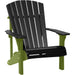 LuxCraft LuxCraft Black Deluxe Recycled Plastic Adirondack Chair Black on Lime Green Adirondack Deck Chair
