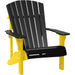 LuxCraft LuxCraft Black Deluxe Recycled Plastic Adirondack Chair With Cup Holder Black Adirondack Deck Chair PDACBK