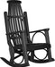LuxCraft LuxCraft Black Grandpa's Recycled Plastic Rocking Chair (2 Chairs) With Cup Holder Black Rocking Chair PGRBK