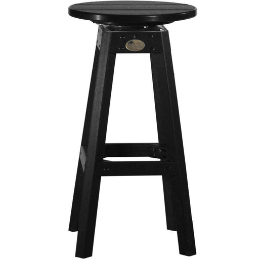 LuxCraft LuxCraft Black Recycled Plastic Bar Stool With Cup Holder Black Stool PBSBK