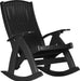 LuxCraft LuxCraft Black Recycled Plastic Comfort Porch Rocking Chair With Cup Holder Black Rocking Chair PCRBK