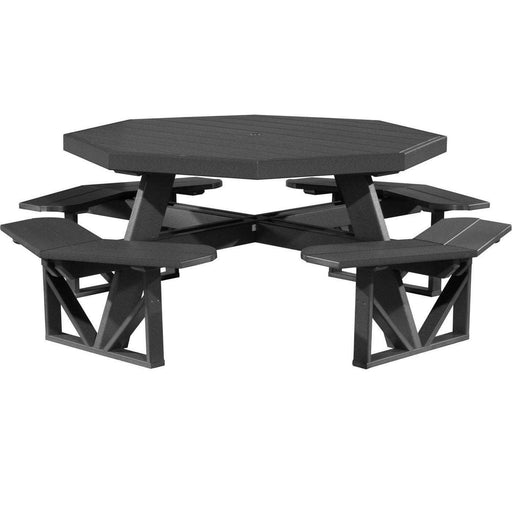 LuxCraft LuxCraft Black Recycled Plastic Octagon Picnic Table Black Tables POPTBK