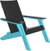 LuxCraft Luxcraft Black Urban Adirondack Chair With Cup Holder Black on Aruba Blue Adirondack Deck Chair