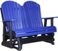 LuxCraft LuxCraft Blue 4 ft. Recycled Plastic Adirondack Outdoor Glider With Cup Holder Blue On Black Adirondack Glider 4APGBB