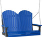 LuxCraft LuxCraft Blue Adirondack 4ft. Recycled Plastic Porch Swing Blue on Black / Adirondack Porch Swing Porch Swing 4APSBB