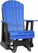 LuxCraft LuxCraft Blue Adirondack Recycled Plastic 2 Foot Glider Chair Blue on Black Glider Chair 2APGBB
