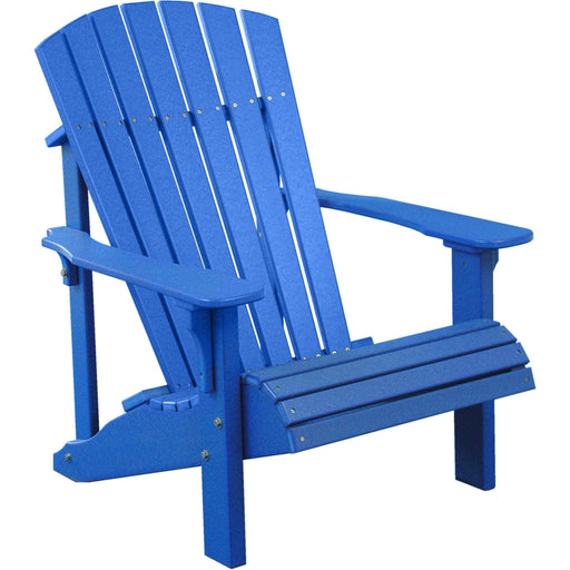 LuxCraft LuxCraft Blue Deluxe Recycled Plastic Adirondack Chair Blue Adirondack Deck Chair PDACB