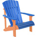 LuxCraft LuxCraft Blue Deluxe Recycled Plastic Adirondack Chair Blue on Tangerine Adirondack Deck Chair PDACBT