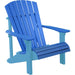 LuxCraft LuxCraft Blue Deluxe Recycled Plastic Adirondack Chair With Cup Holder Blue on Aruba Blue Adirondack Deck Chair PDACBAB-CH