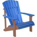 LuxCraft LuxCraft Blue Deluxe Recycled Plastic Adirondack Chair With Cup Holder Blue on Chestnut Brown Adirondack Deck Chair PDACBCB-CH