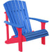 LuxCraft LuxCraft Blue Deluxe Recycled Plastic Adirondack Chair With Cup Holder Blue on Red Adirondack Deck Chair PDACBR-CH