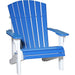 LuxCraft LuxCraft Blue Deluxe Recycled Plastic Adirondack Chair With Cup Holder Blue On White Adirondack Deck Chair PDACBW