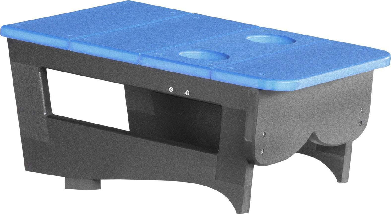 LuxCraft LuxCraft Blue Recycled Plastic Center Table Cupholder With Cup Holder Blue on Black Accessories PCTABB