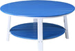 LuxCraft LuxCraft Blue Recycled Plastic Deluxe Conversation Table Blue on White Conversation Table PDCTBW