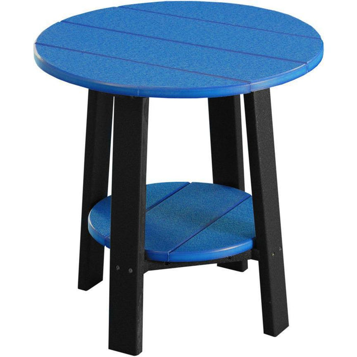LuxCraft LuxCraft Blue Recycled Plastic Deluxe End Table Blue On Black End Table PDETBB