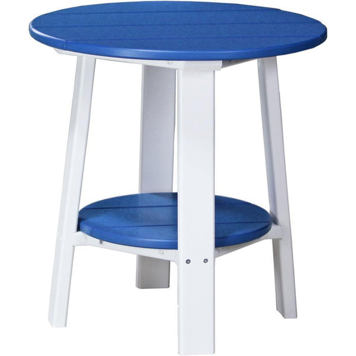 LuxCraft LuxCraft Blue Recycled Plastic Deluxe End Table Blue On White End Table PDETBW