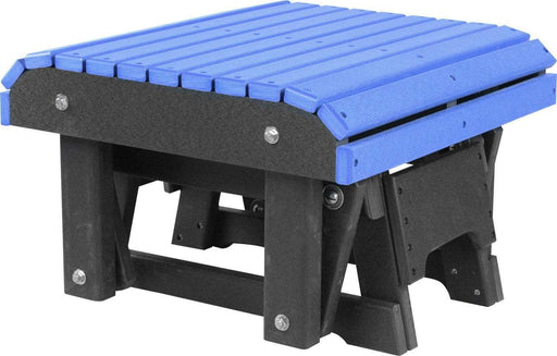 LuxCraft LuxCraft Blue Recycled Plastic Glider Footrest Blue on Black Accessories PGFBB