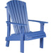 LuxCraft LuxCraft Blue Royal Recycled Plastic Adirondack Chair With Cup Holder Blue Adirondack Deck Chair RACB