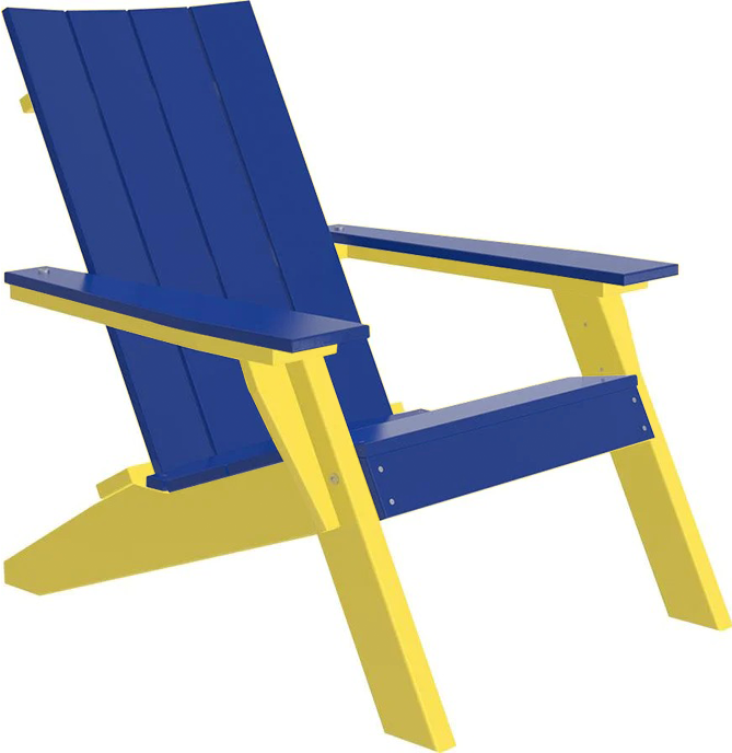 LuxCraft Luxcraft Blue Urban Adirondack Chair With Cup Holder Adirondack Deck Chair