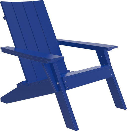 LuxCraft Luxcraft Blue Urban Adirondack Chair With Cup Holder Blue Adirondack Deck Chair UACB