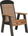 LuxCraft LuxCraft Cedar 2' Classic Highback Recycled Plastic Chair Cedar on Black Chair 2CPBCB