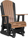LuxCraft LuxCraft Cedar Adirondack Recycled Plastic 2 Foot Glider Chair Cedar on Black Glider Chair 2APGCB
