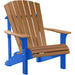 LuxCraft LuxCraft Cedar Deluxe Recycled Plastic Adirondack Chair With Cup Holder Cedar on Blue Adirondack Deck Chair PDACCBL-CH