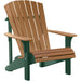 LuxCraft LuxCraft Cedar Deluxe Recycled Plastic Adirondack Chair With Cup Holder Cedar on Green Adirondack Deck Chair PDACCG-CH