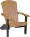 LuxCraft LuxCraft Cedar Recycled Plastic Lakeside Adirondack Chair With Cup Holder Cedar on Black Adirondack Deck Chair LACCB