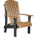 LuxCraft LuxCraft Cedar Royal Recycled Plastic Adirondack Chair With Cup Holder Cedar On Black Adirondack Deck Chair RACCB